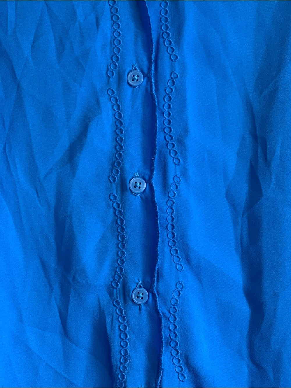 Banana Republic Blue Sleeveless Embroidered Top Size-X-Small Classic Workwear - Picture 4 of 4